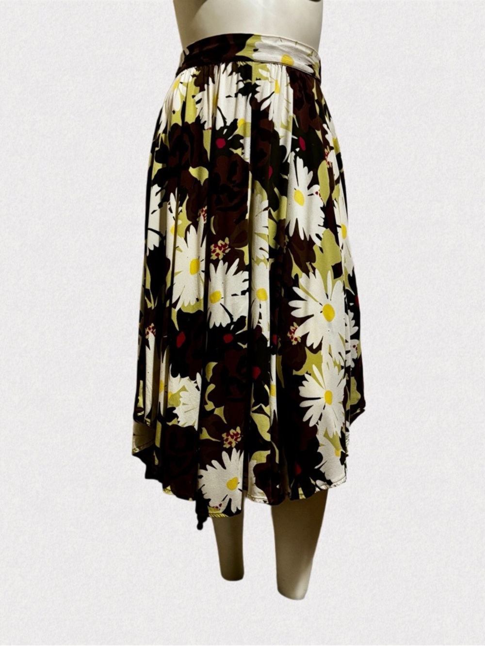 O’Neill Bellamy Bali Floral Midi Skirt Brown Daisy Print Size S